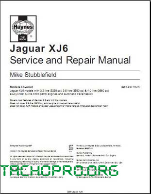 Руководство по ремонту и обслуживанию автомобиля Jaguar XJ6